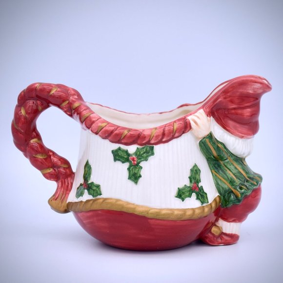 Fitz & Floyd Vintage Old World Elf Creamer Sugar Bowl Set Earthenware Christmas - Picture 5 of 16